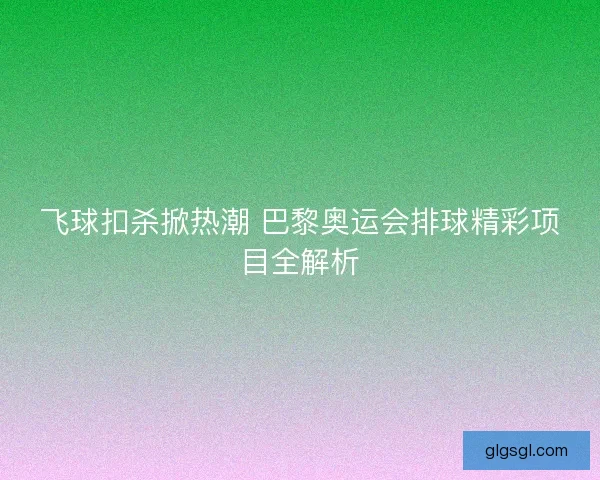 飞球扣杀掀热潮 巴黎奥运会排球精彩项目全解析